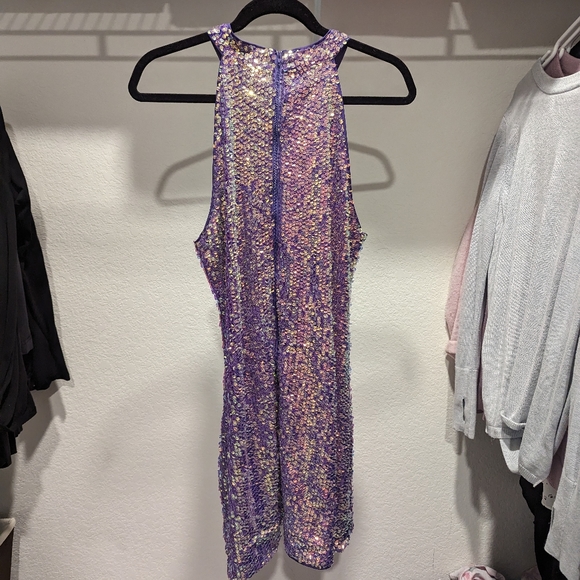 SHEIN BAE sequin halter neck zip back dress - Picture 9 of 10